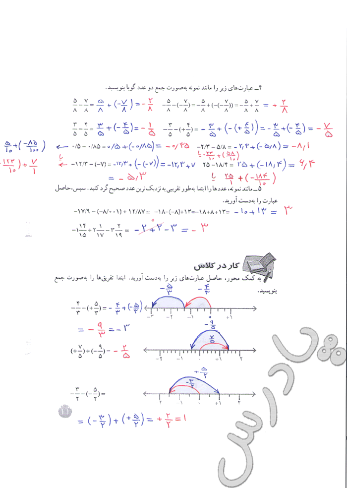 حل کار در کلاس صفحه 10 ریاضی هشتم