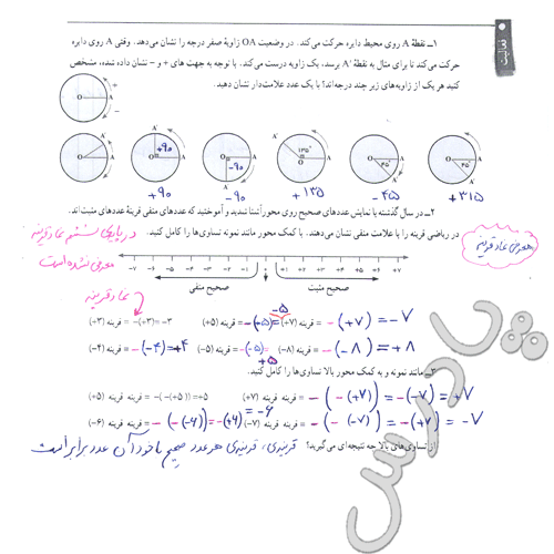حل فعالیت صفحه 14 ریاضی هفتم