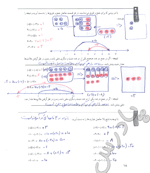 ادامه حل فعالیت صفحه 18 ریاضی هفتم