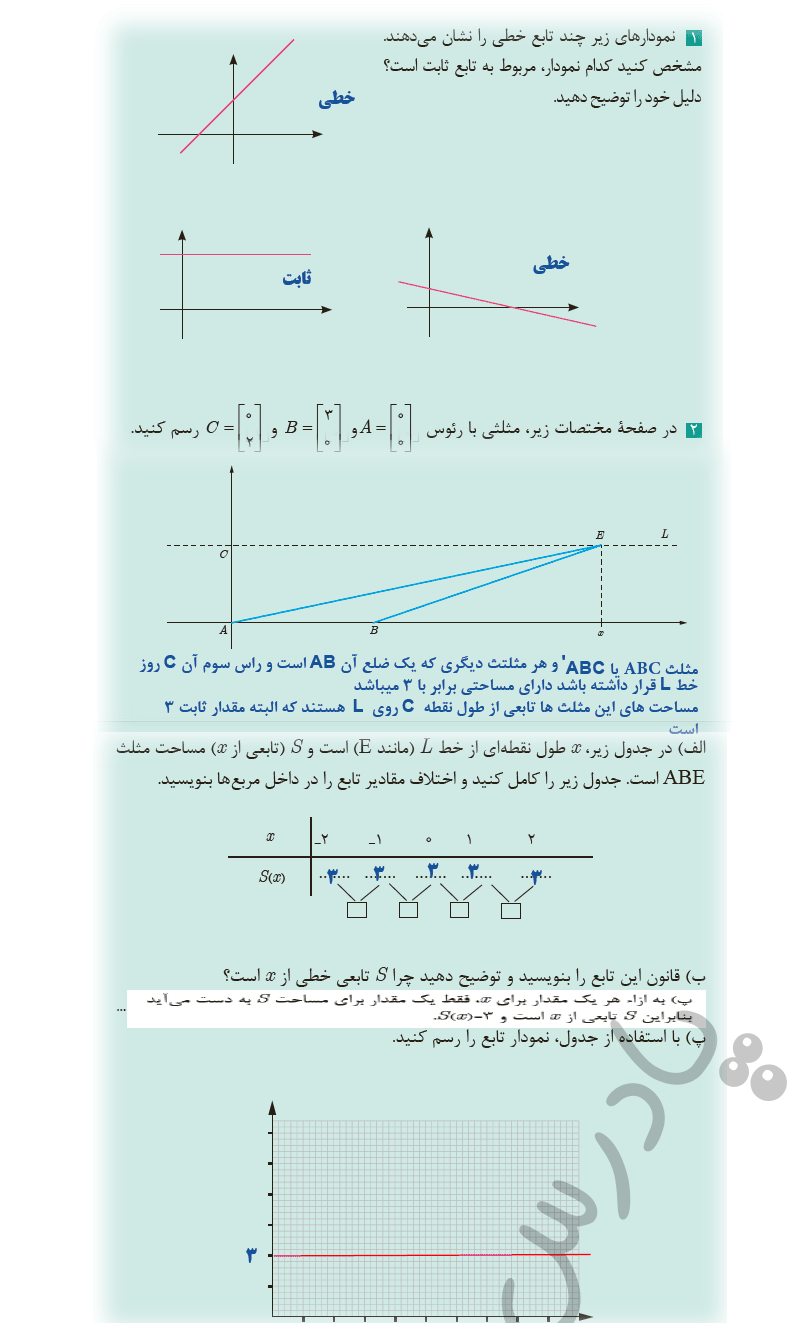 جواب کاردرکلاس صفحه 39 ریاضی یازدهم فنی
