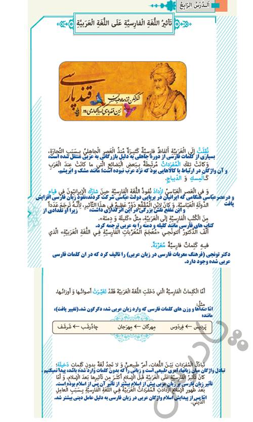 ترجمه درس چهارم عربی دوازدهم هنرستان