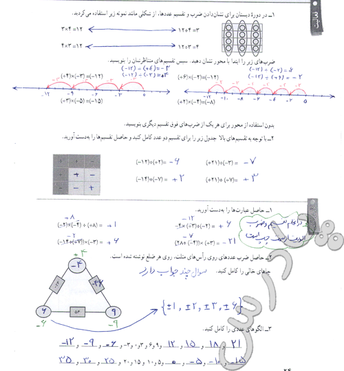 حل فعالیت صفحه24 ریاضی هفتم