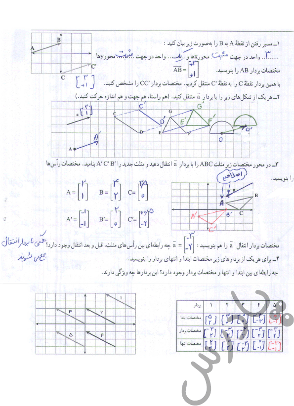 پاسخ فعالیت صفحه 107 ریاضی هفتم