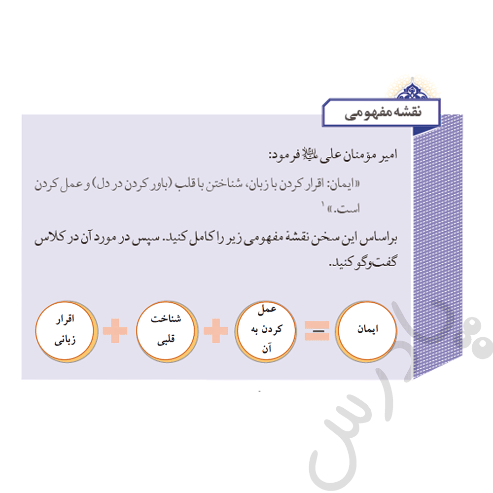 پاسخ نقشه مفهومی صفحه 4 از من تا خدا هشتم