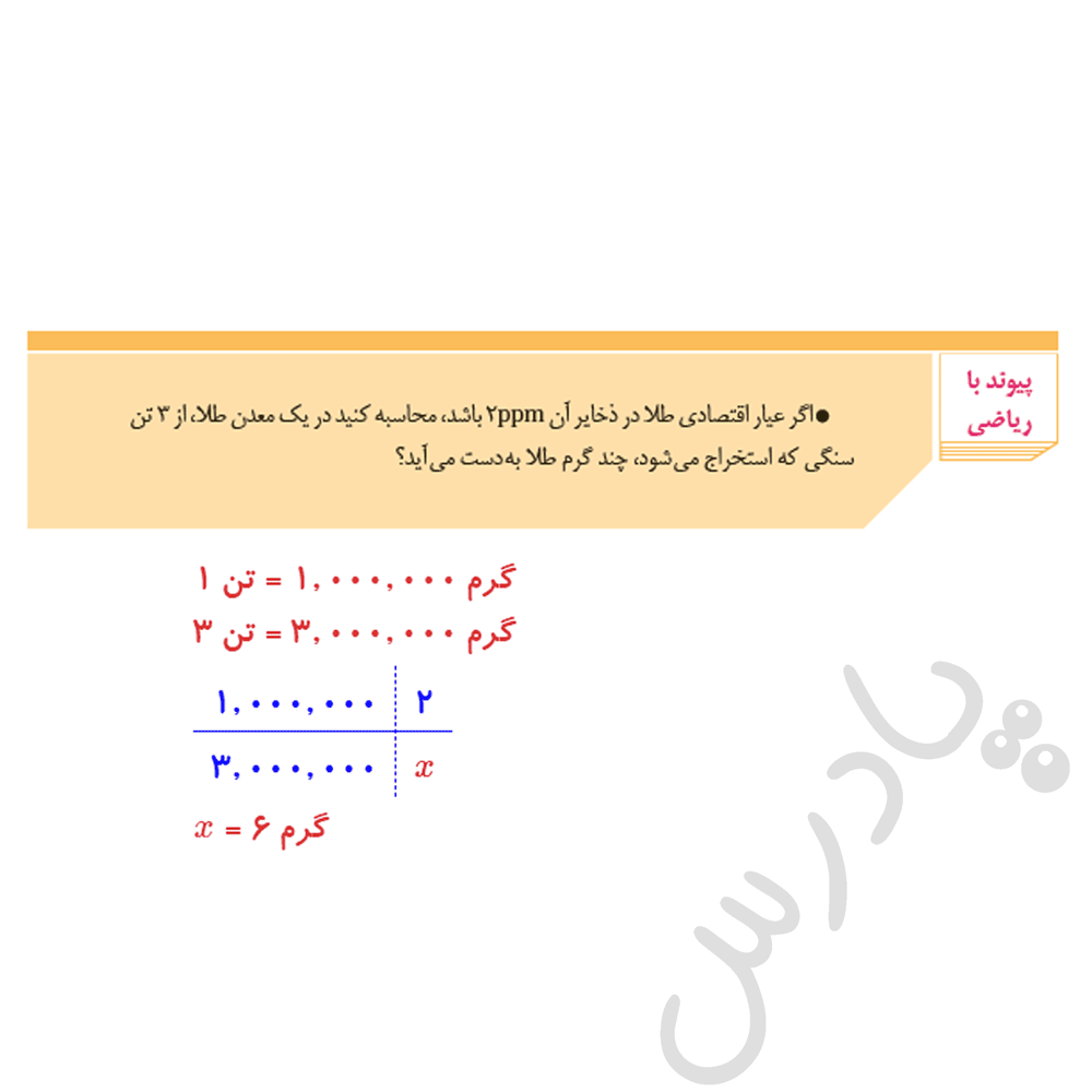 پاسخ پیوند با ریاضی صفحه 32 زمین شناسی یازدهم